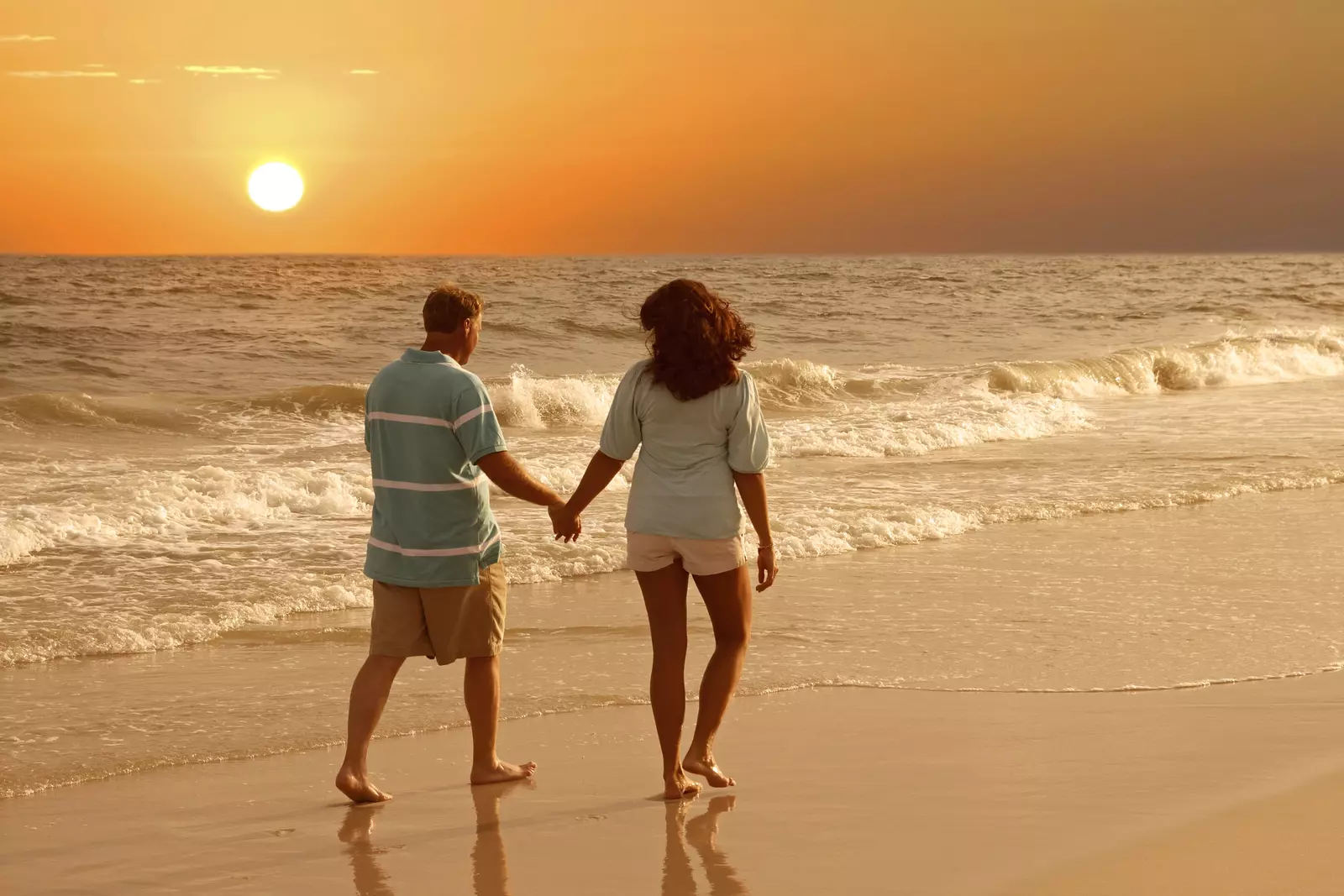 couple walking on the shore