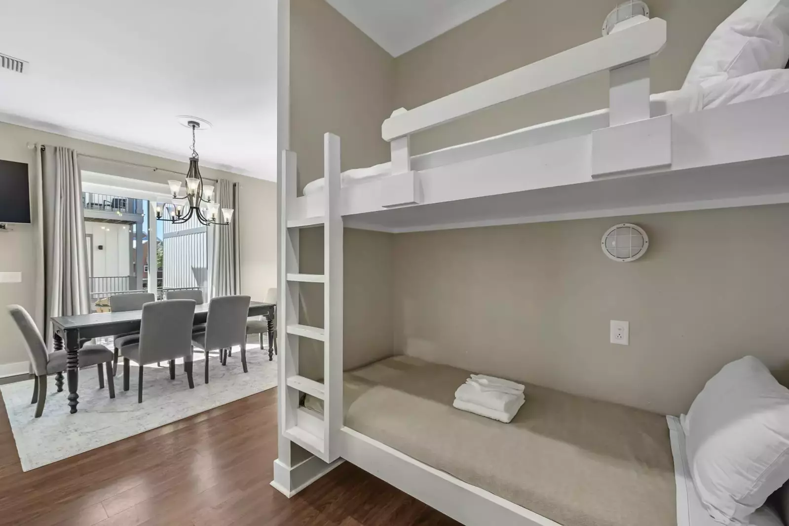 Bunk beds located on the main floor