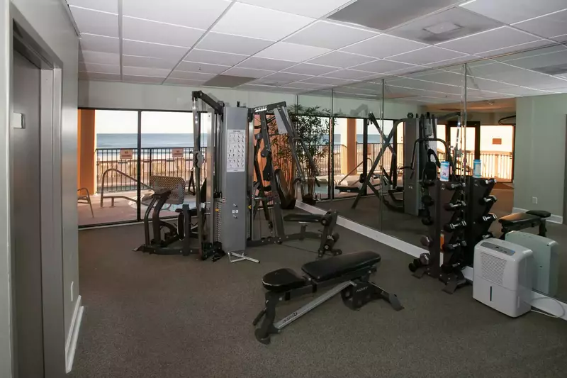 Fitness center with weight training equipment