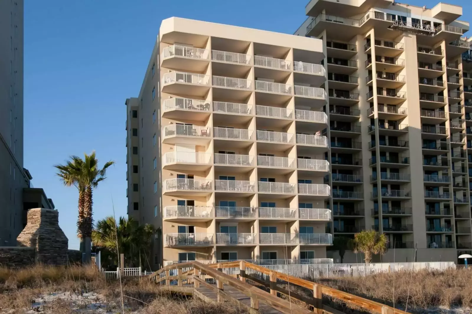 Four WInds Condominiums from the Gulf-side.