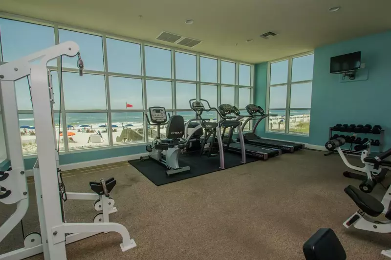 Fitness center with cardio equipment and free weights