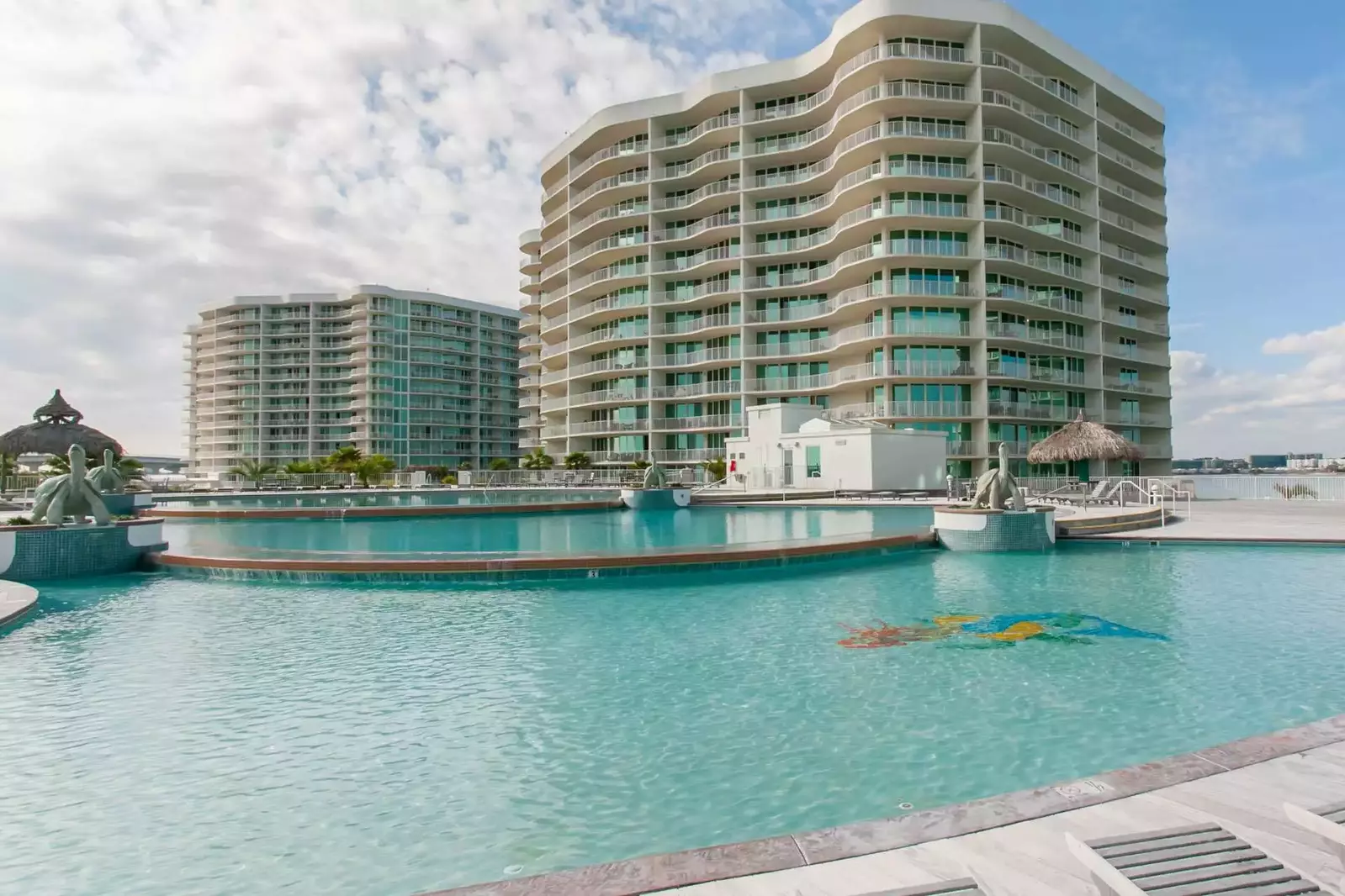 Caribe condominiums with large tiered pool