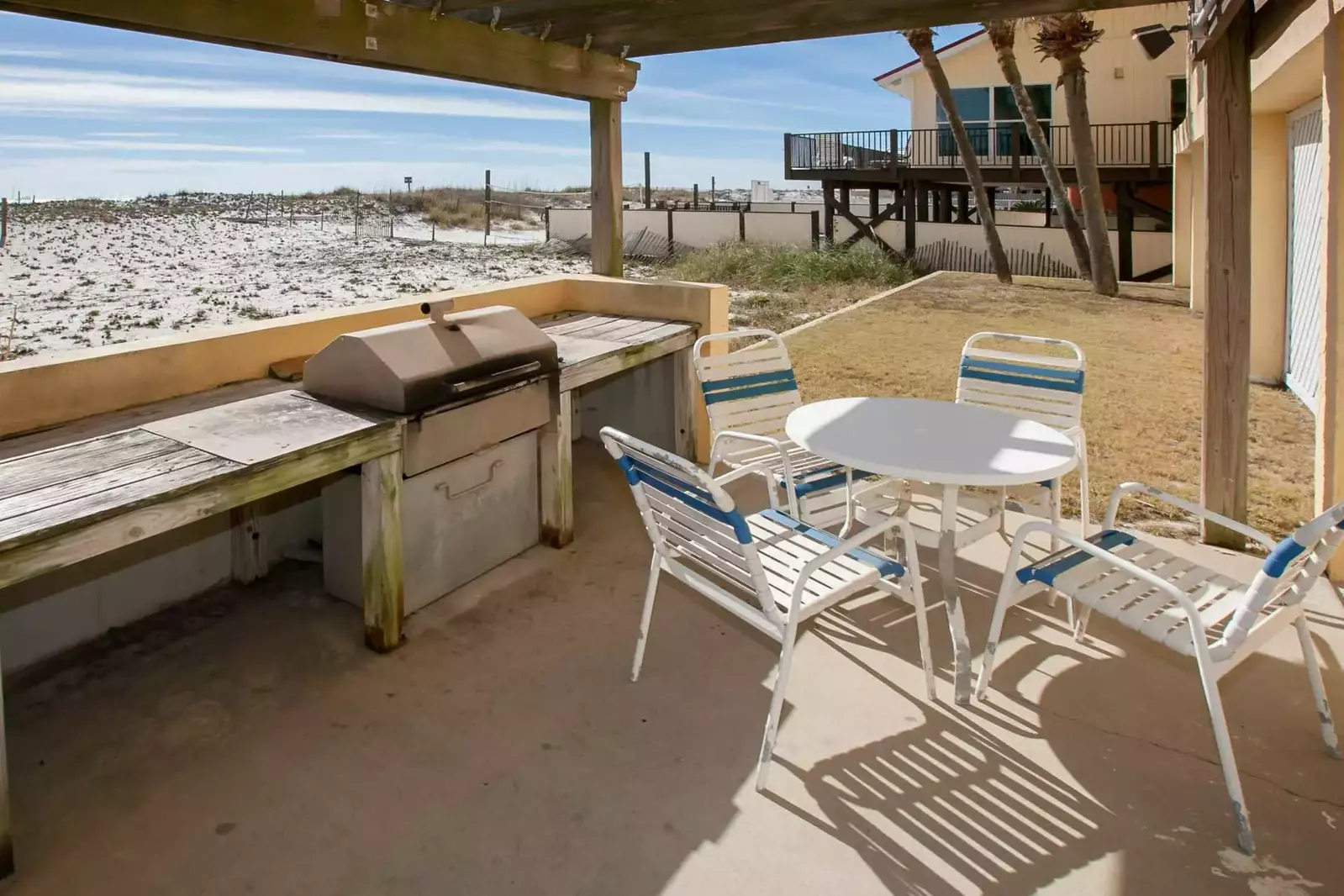Grill and picnic area overlooking the beach