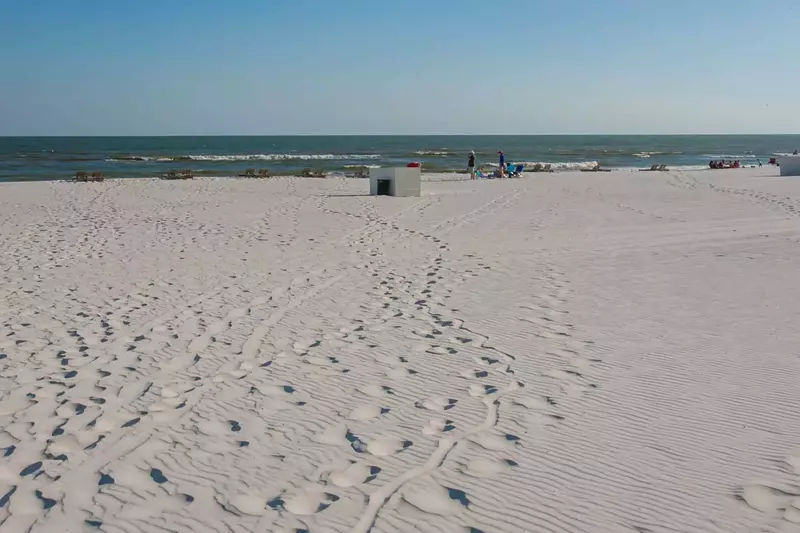 Sugar sand beach and Gulf
