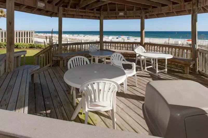 Gazebo with dining tables