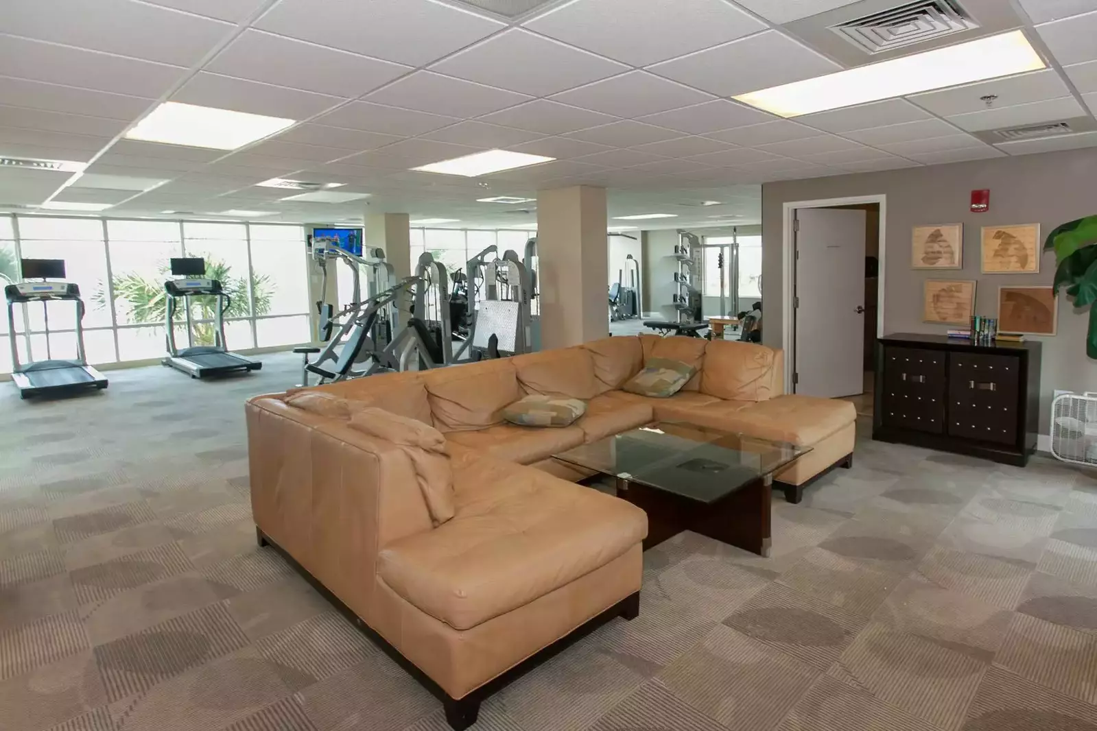 Lounge area in community fitness center