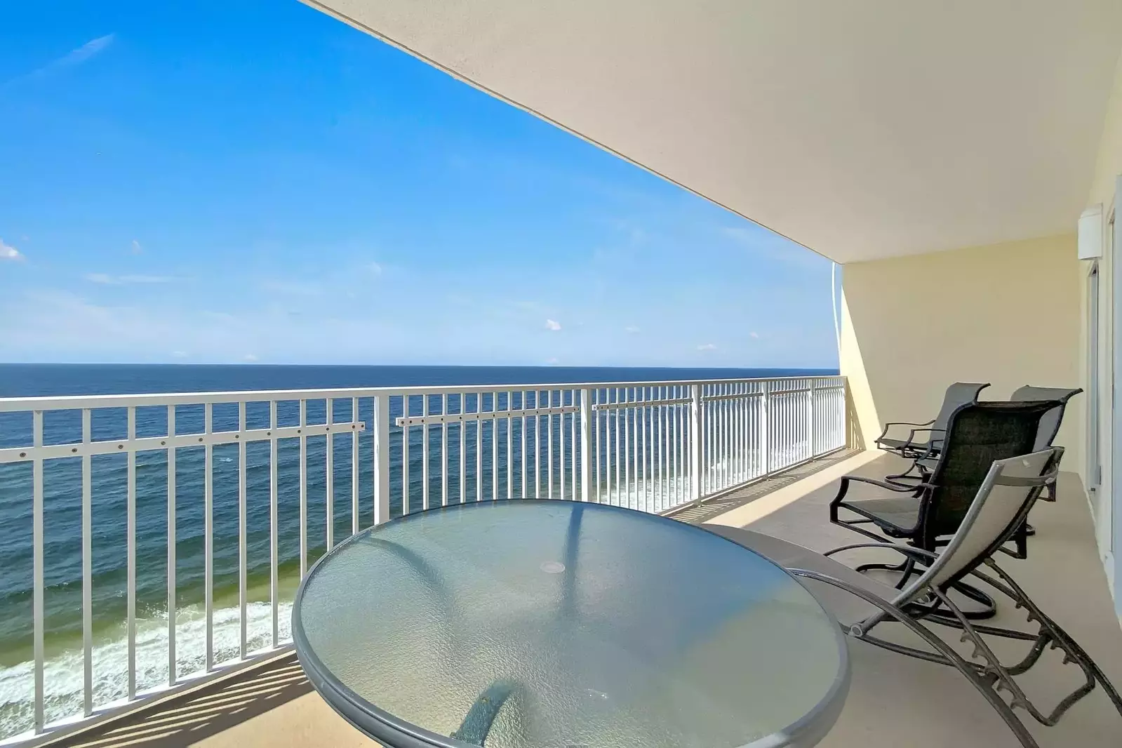 Gulf-front balcony with seating to enjoy the views!
