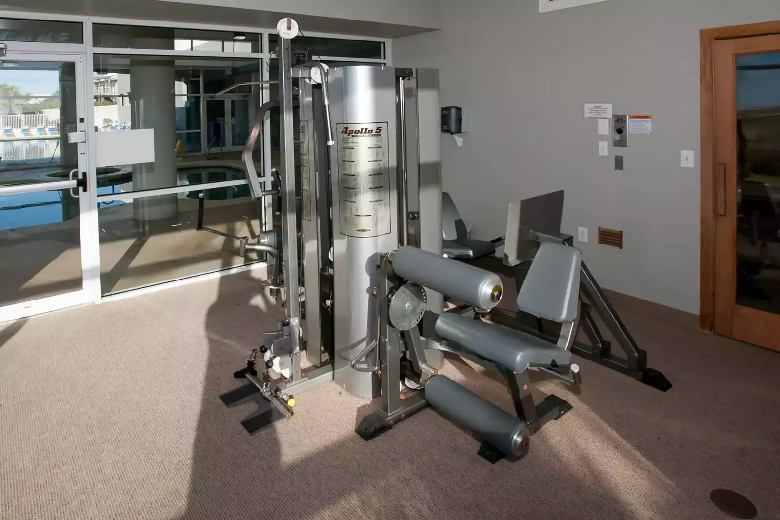 Fitness center weight machines