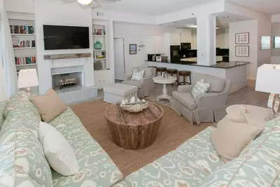 Living room with 55-inch flat screen TV