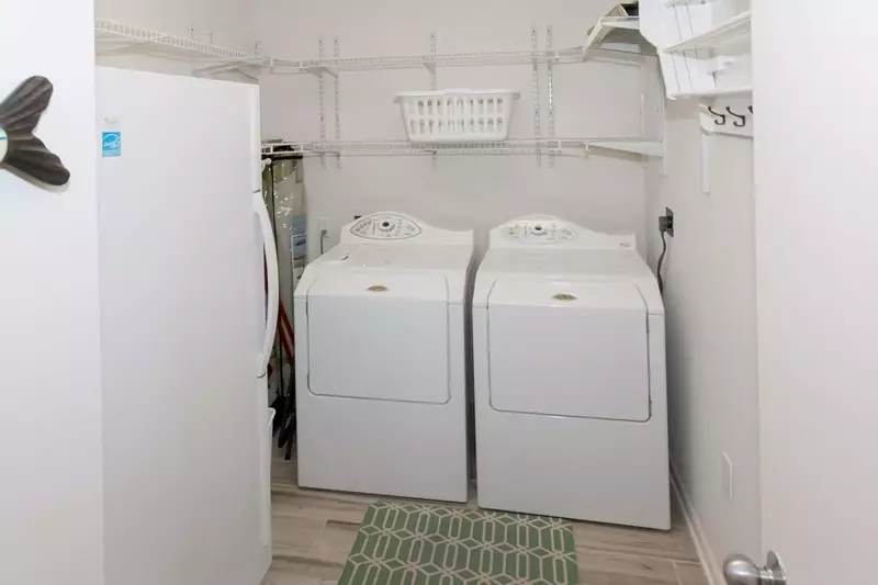 Full size washer/dryer located in unit