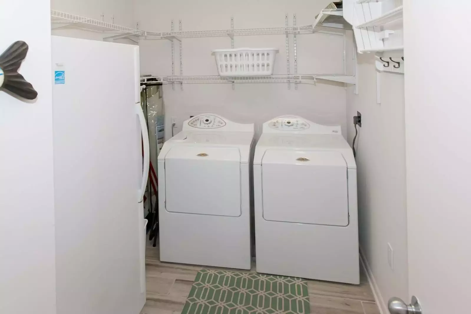 Full size washer/dryer located in unit