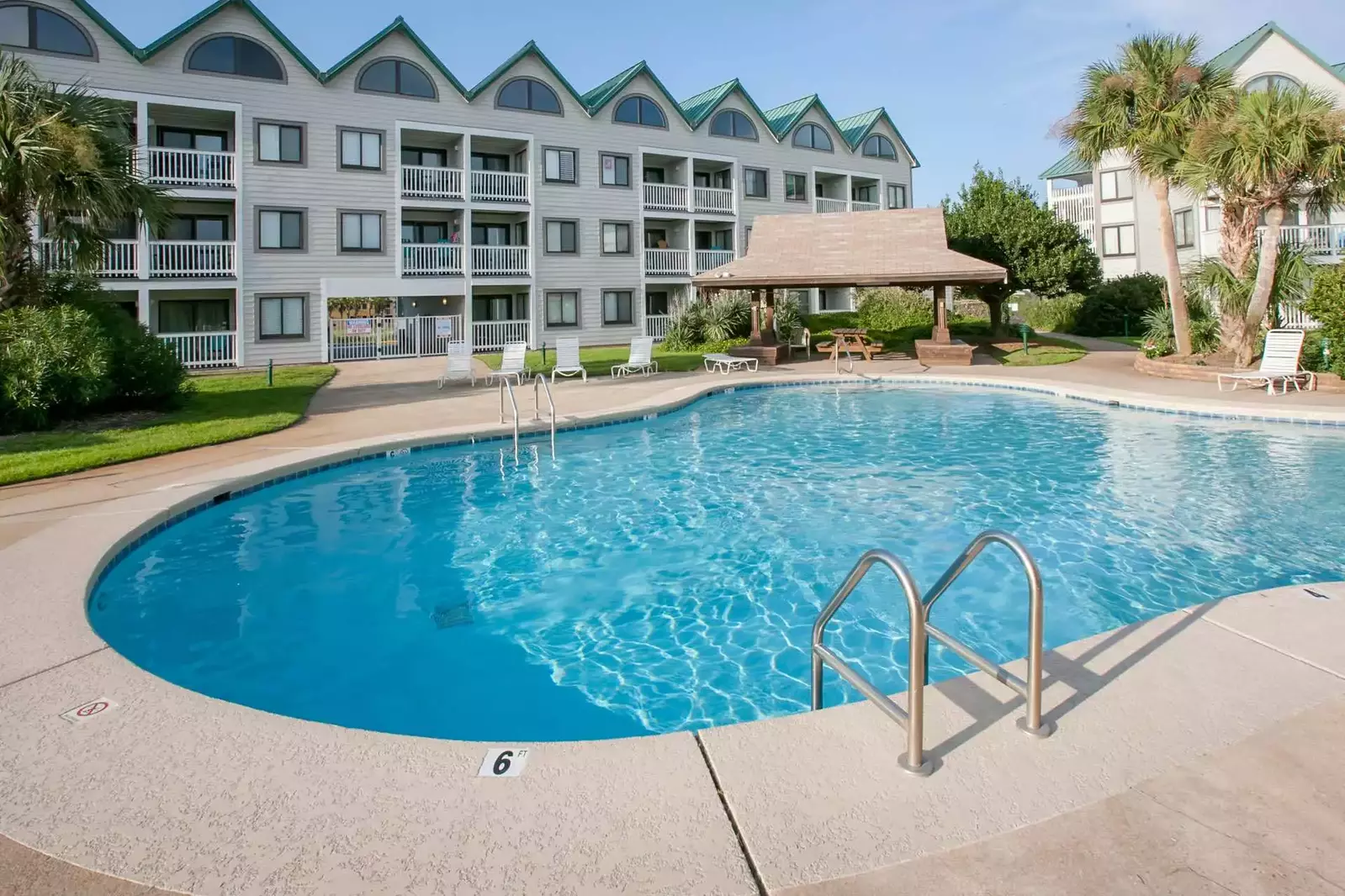One of the 6 community outdoor pools