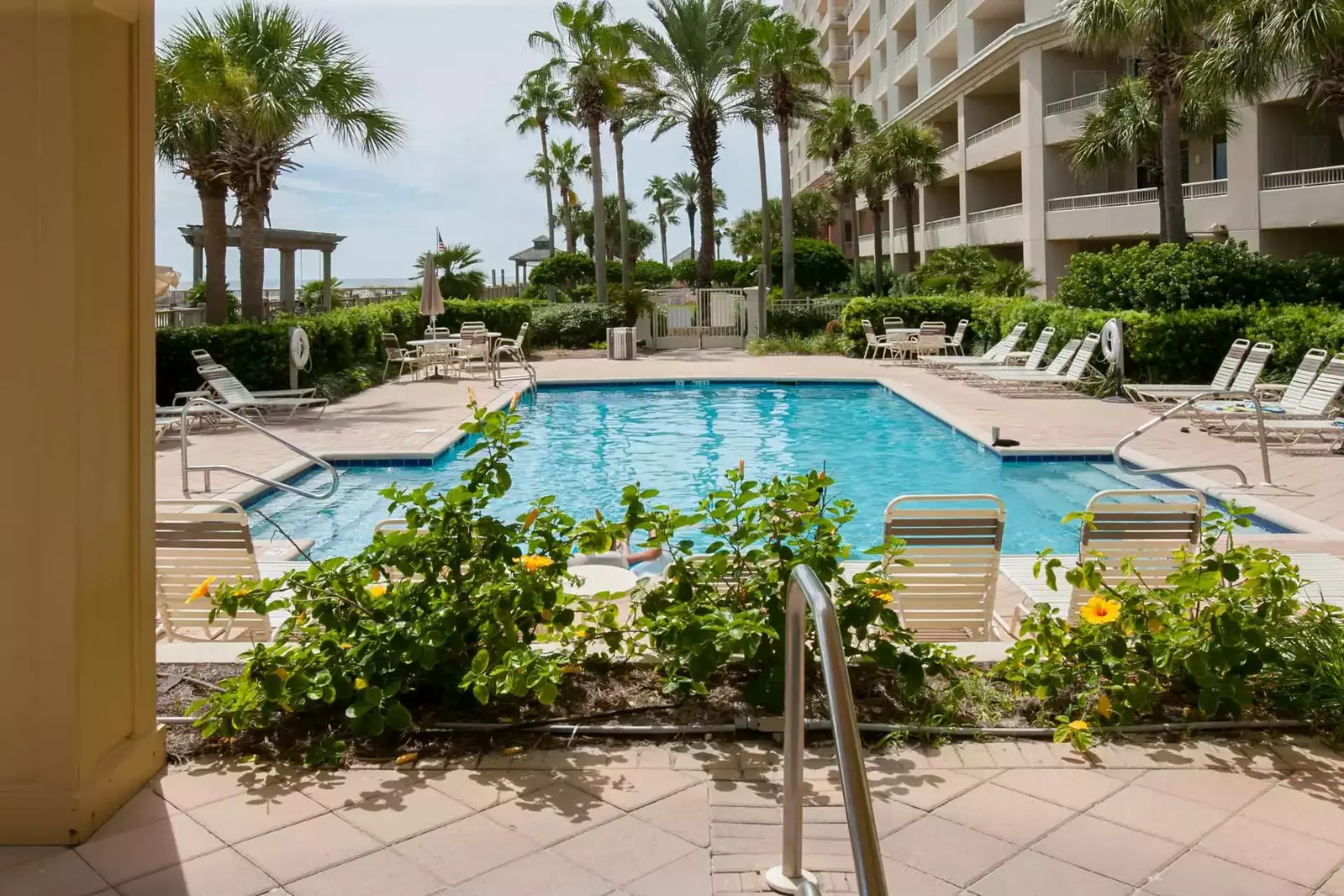 Pool overlooking tropical foliage