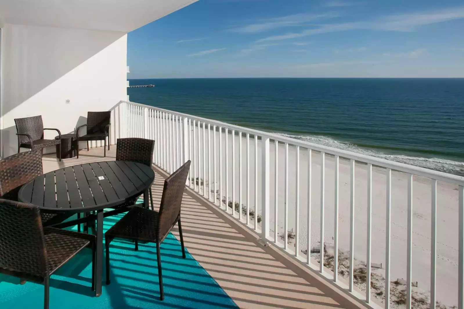 Private balcony overlooking beach and Gulf