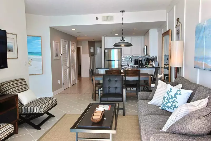 Living room with sleep sofa