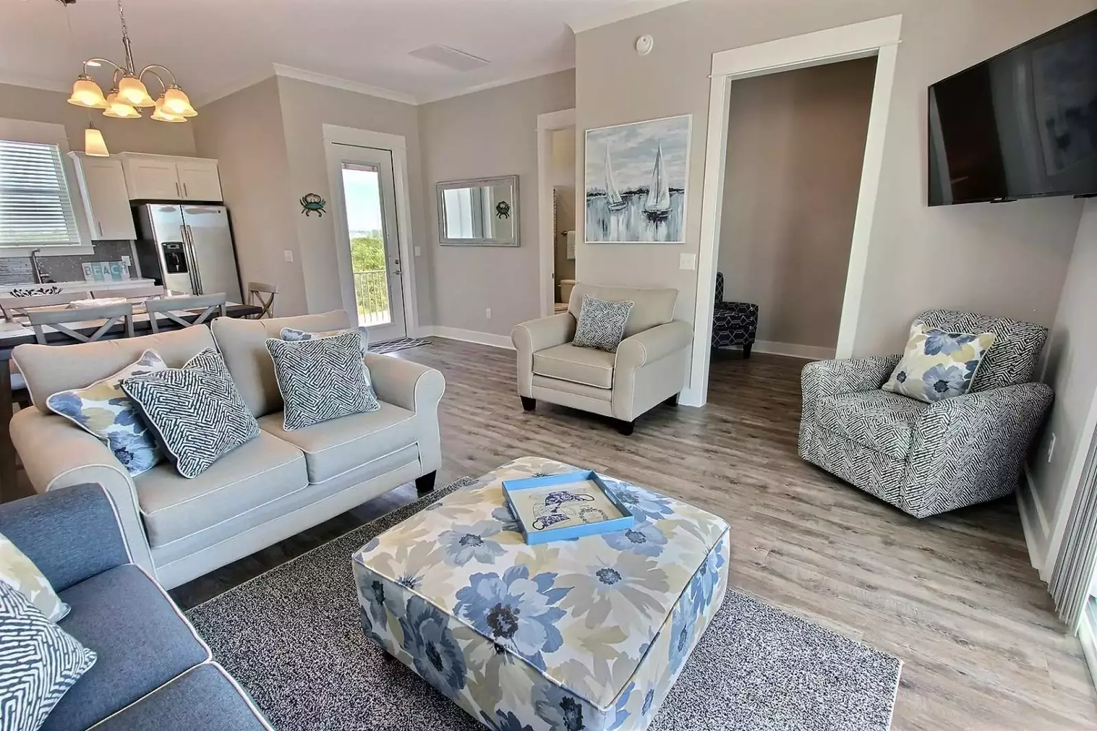 Living room looking towards kitchen