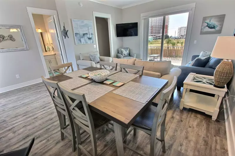 Living and dining areas