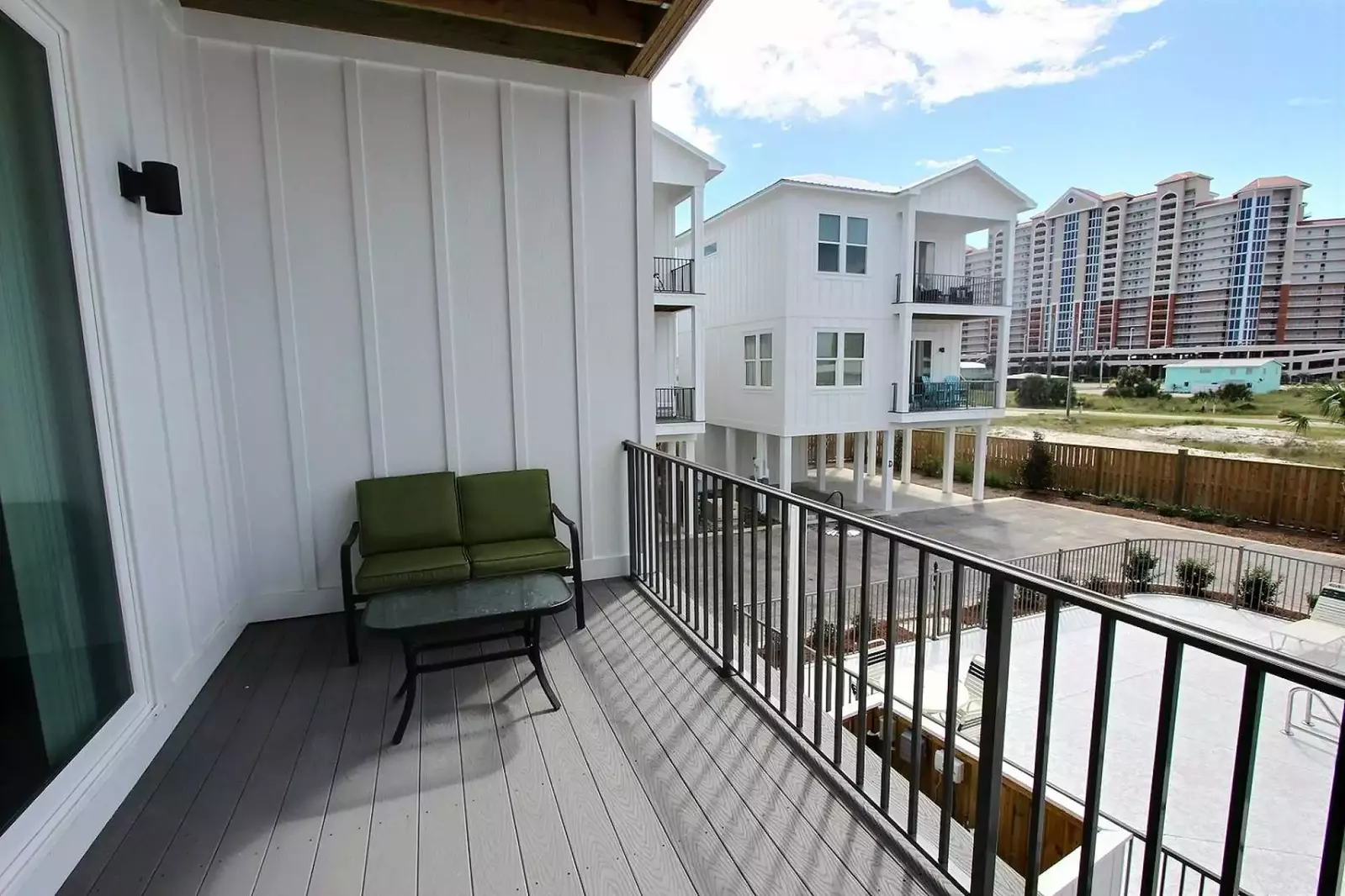 Private balcony with view of community pool
