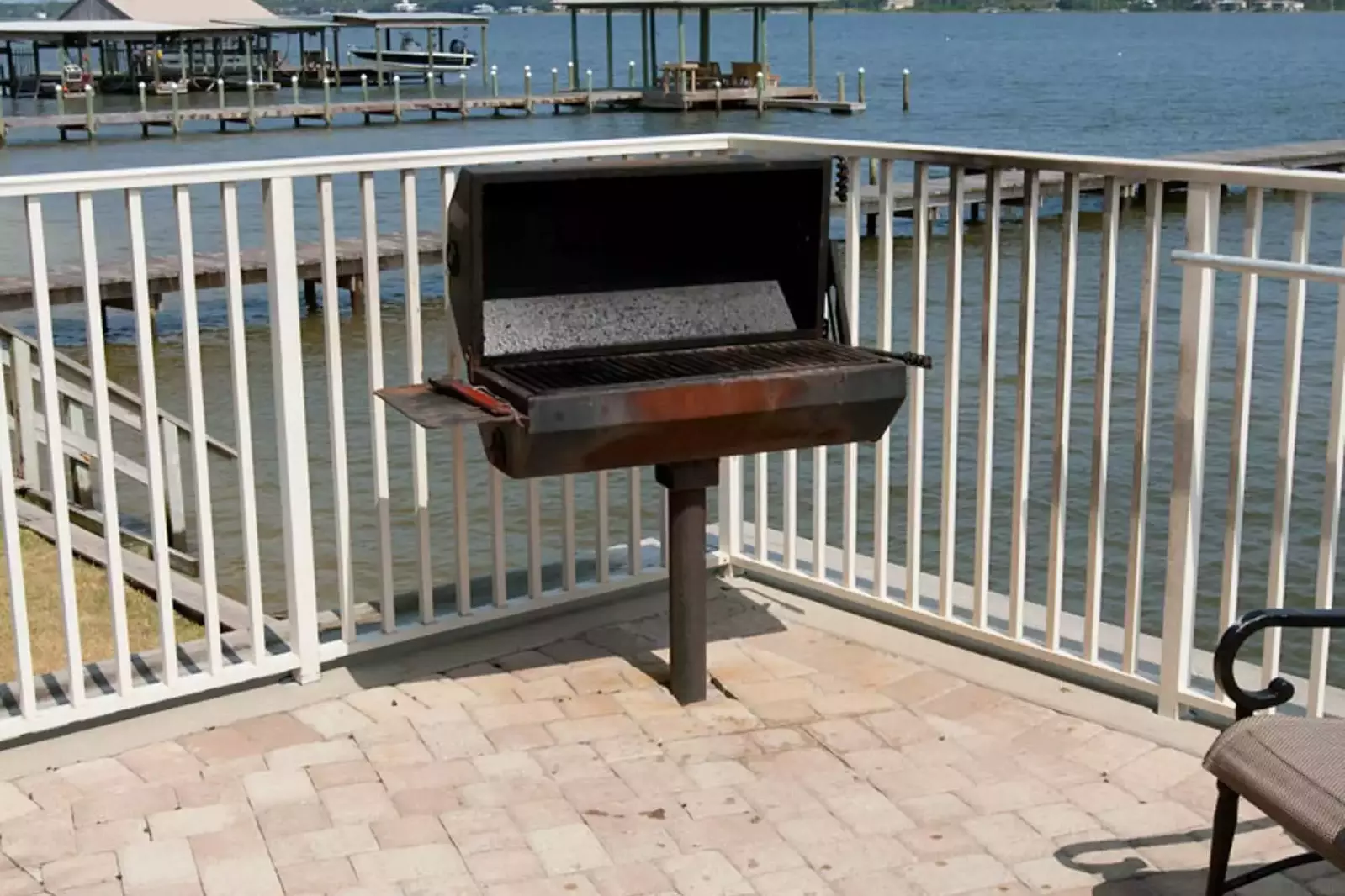 Grill area overlooking Little Lagoon