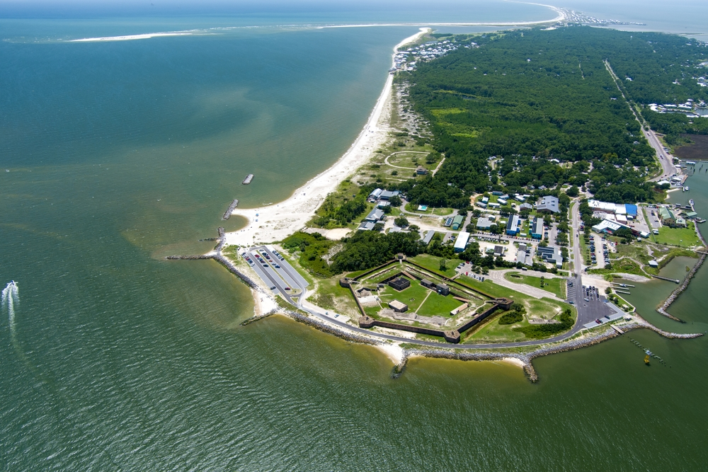 aerial view of Dauphin Island