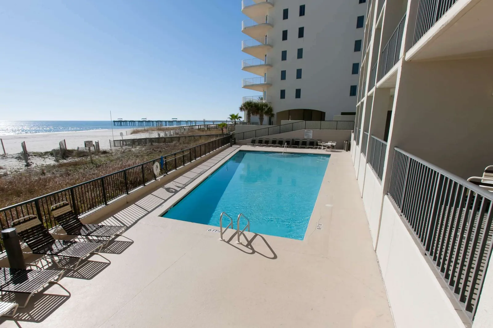 Community pool overlooking the beach/Gulf